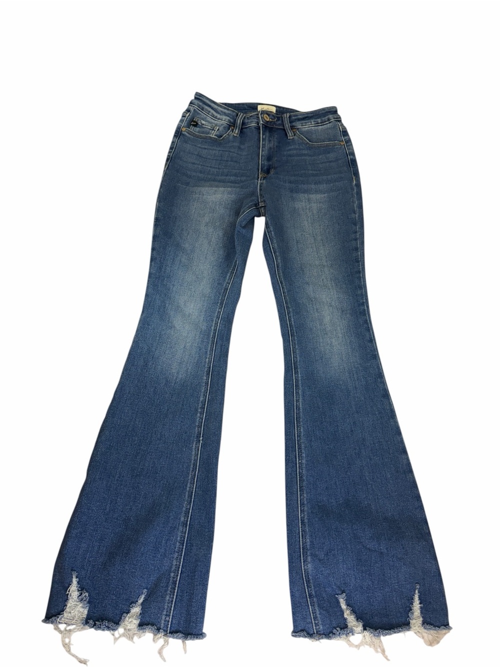 KanCan Denim Wide-Leg Flare Jeans in Medium Blue - Picture 1 of 8